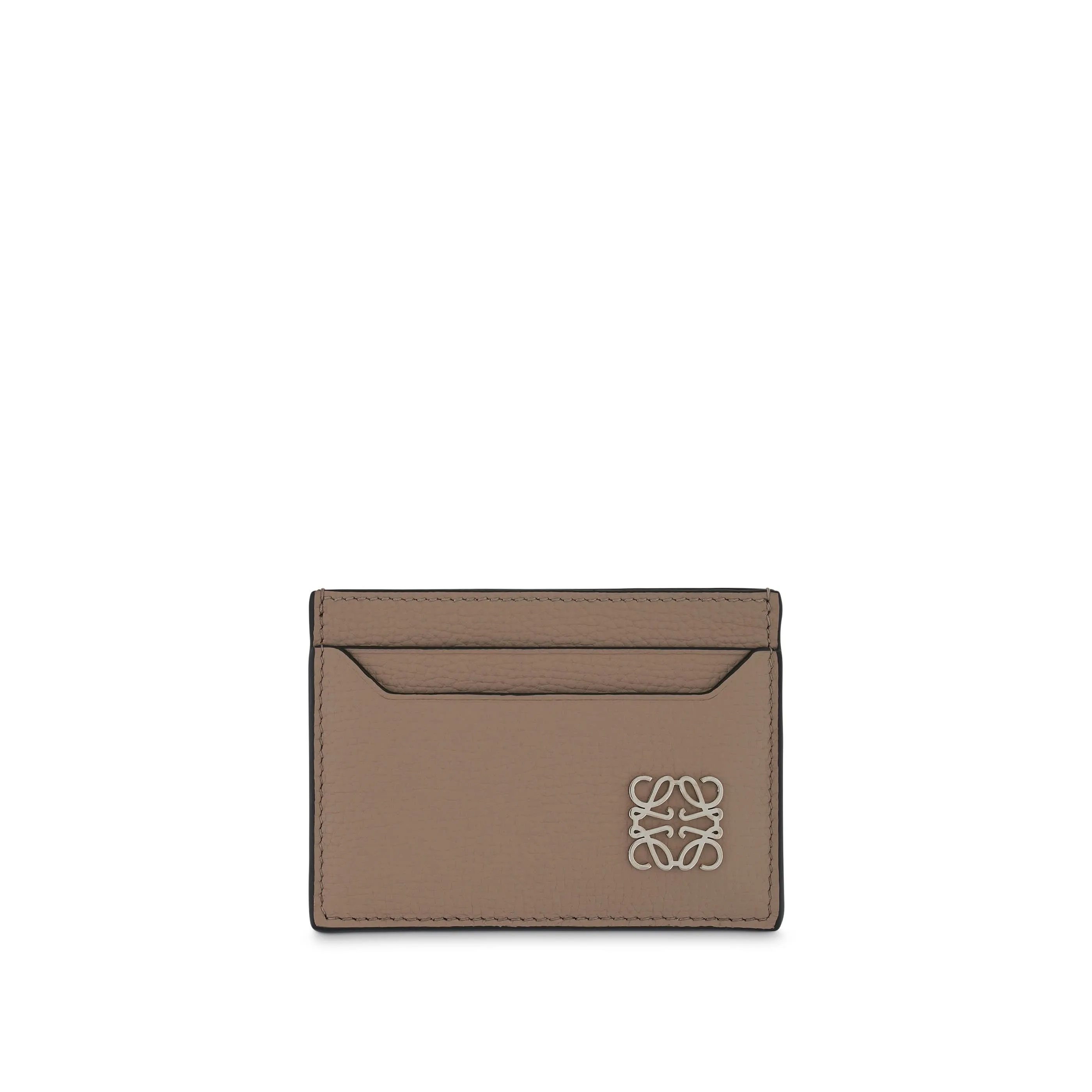 Anagram Plain Cardholder in Pebble Grain Calfskin in Sand