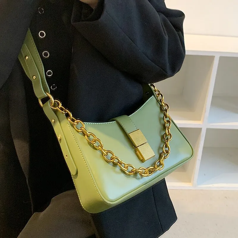 Back to College Elegant Female Large Tote bag 2021 Fashion New High quality PU Leather Women's Designer Handbag Chain Shoulder Messenger Bag