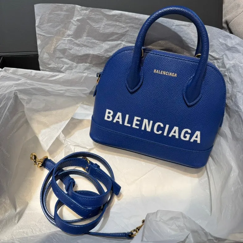 Balenciaga Alma Blue Leather Handbag Medium