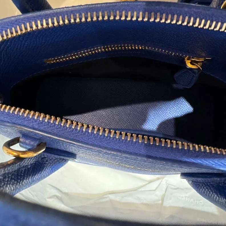 Balenciaga Alma Blue Leather Handbag Medium