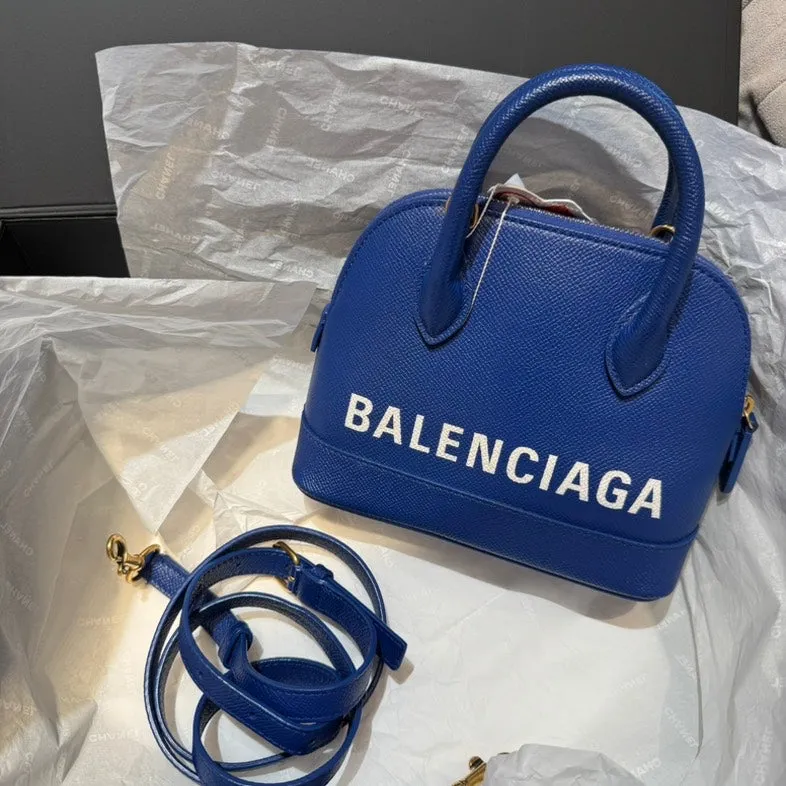 Balenciaga Alma Blue Leather Handbag Medium