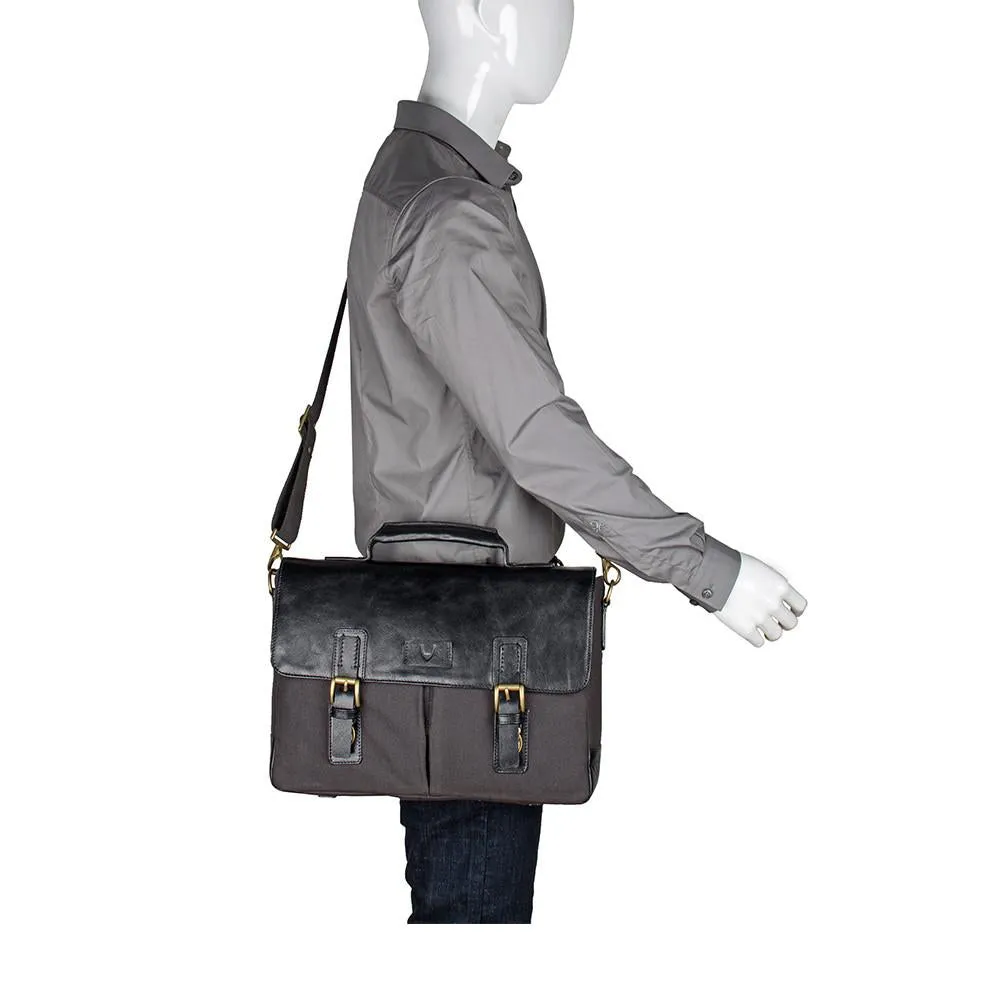 Bedouin Medium Canvas and Leather Briefcase