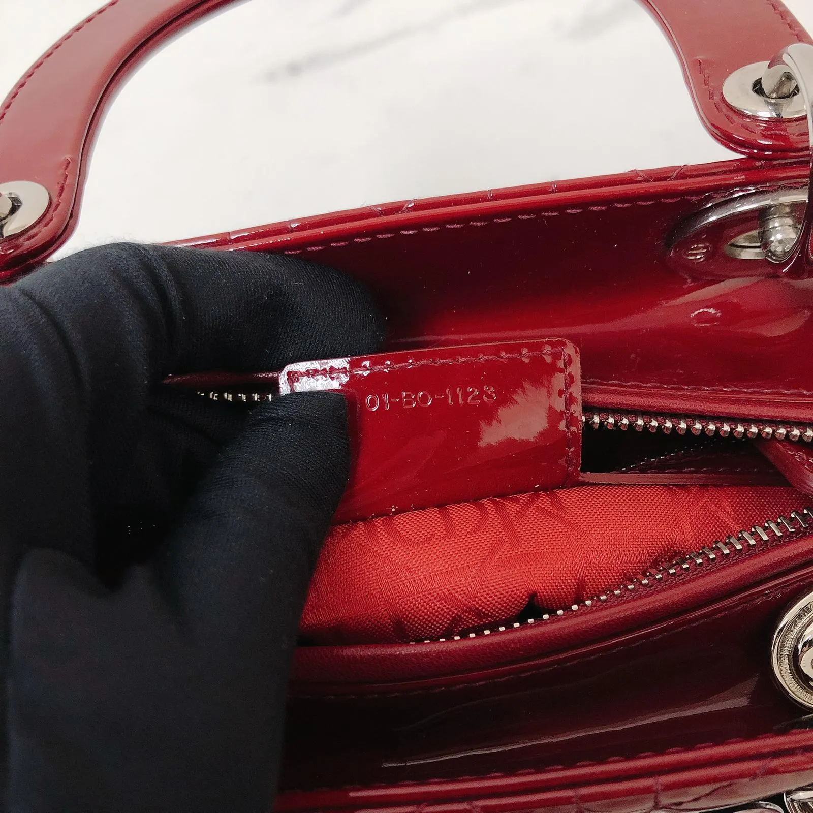 Cannage Lady Dior Medium in Patent Red with SHW