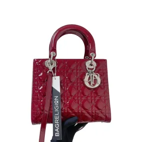 Cannage Lady Dior Medium in Patent Red with SHW