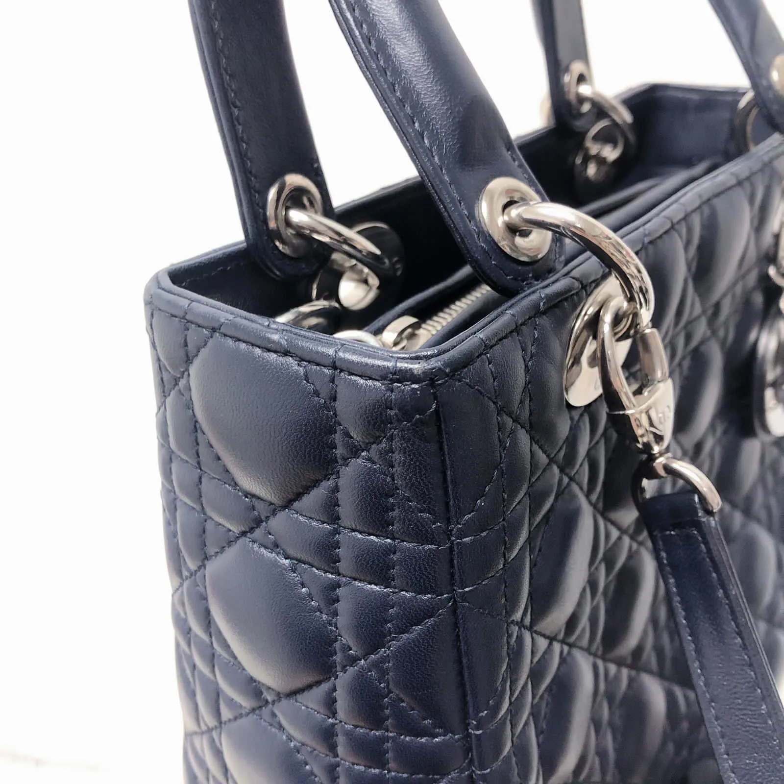 Cannage Lambskin Lady Dior Medium Dark Blue