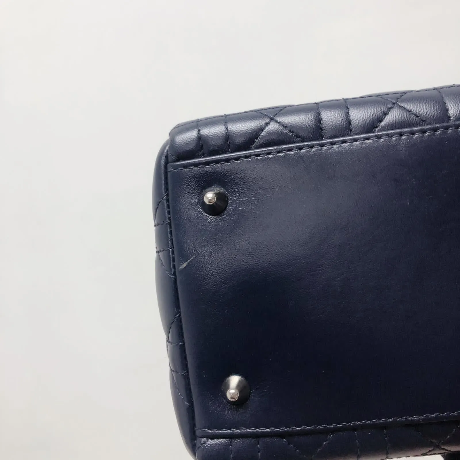 Cannage Lambskin Lady Dior Medium Dark Blue