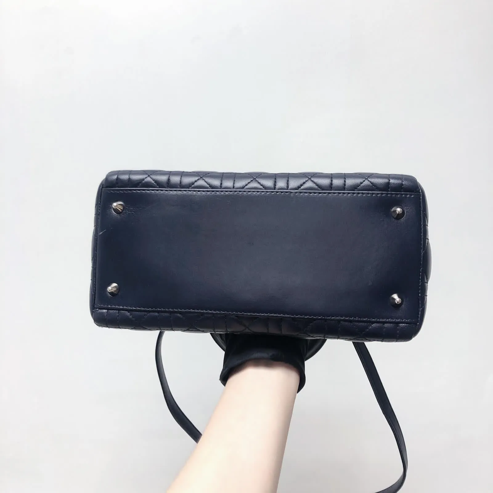 Cannage Lambskin Lady Dior Medium Dark Blue