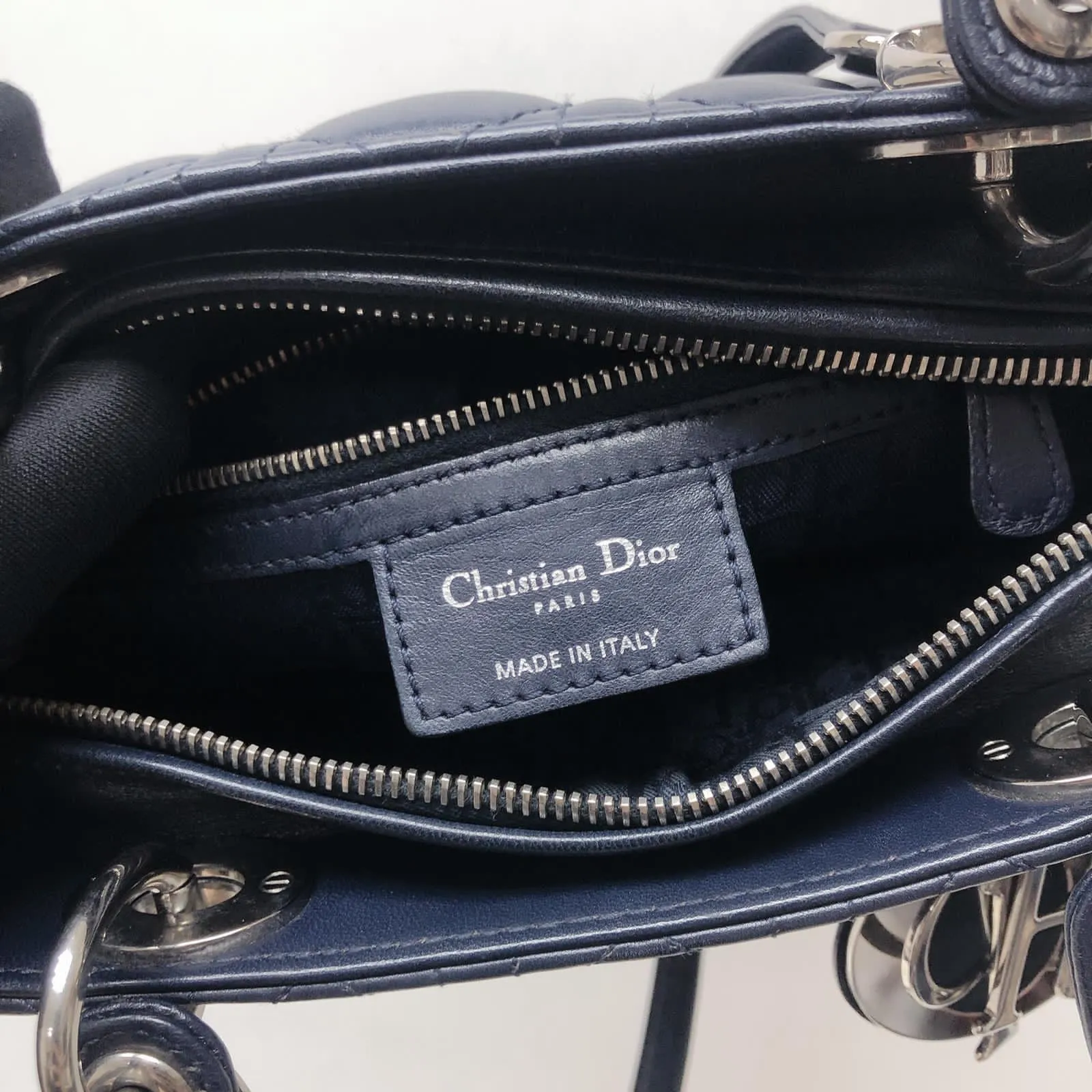 Cannage Lambskin Lady Dior Medium Dark Blue