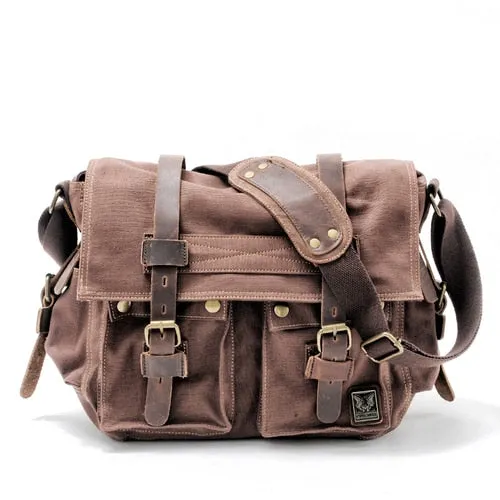 Canvas Leather Messenger Bag