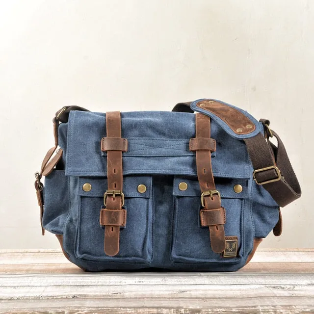 Canvas Leather Messenger Bag