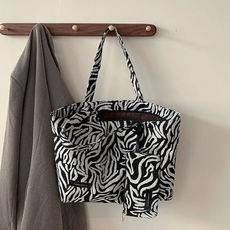 Christmas Gift Fashion Zebra Pattern Tote Bags For Women 2021 New Ladies Sexy Leopard Handbags Shoulder Bag Female Casual Travel Top-Handle Bag