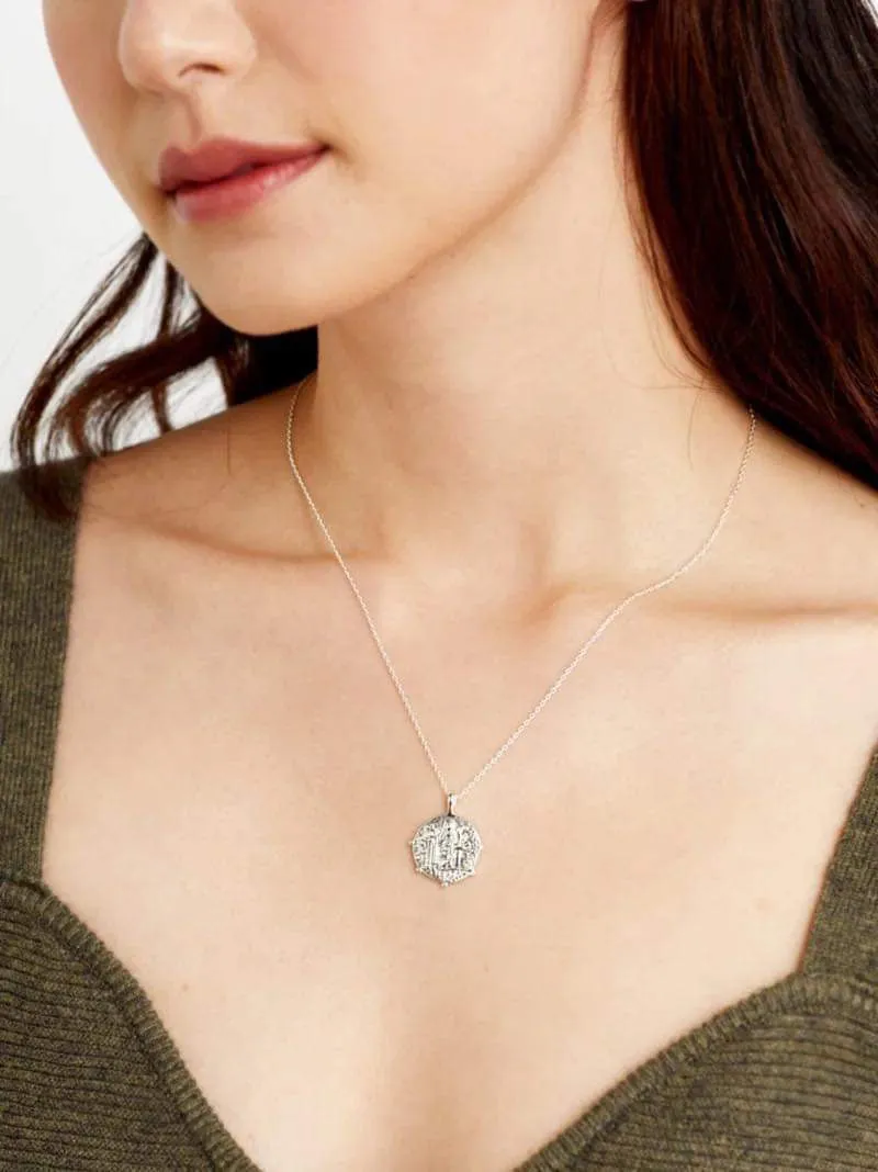 Coin Charm Silver Plated Necklace