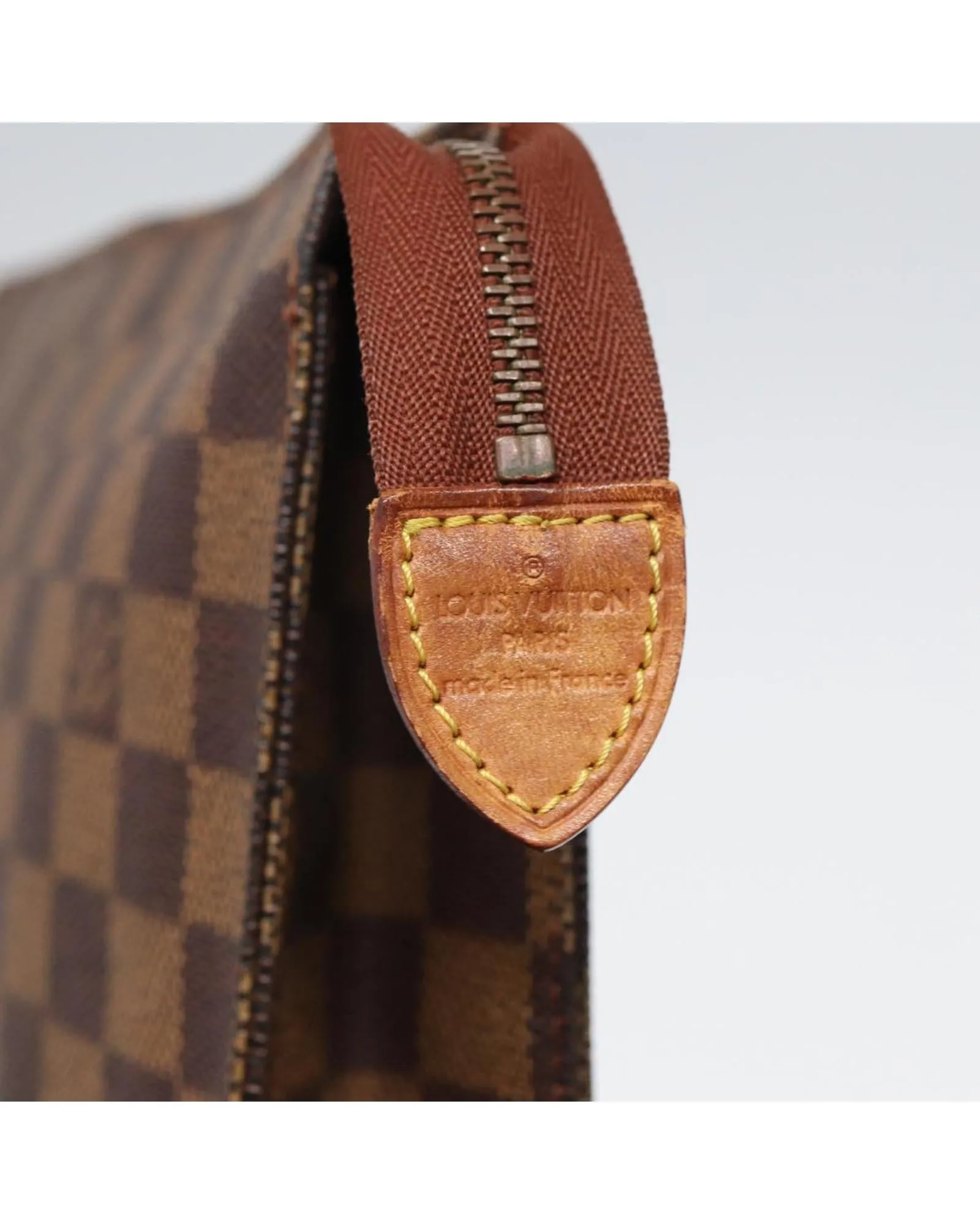 Damier Ebene Canvas Pouch with Classic Design and Timeless Elegance