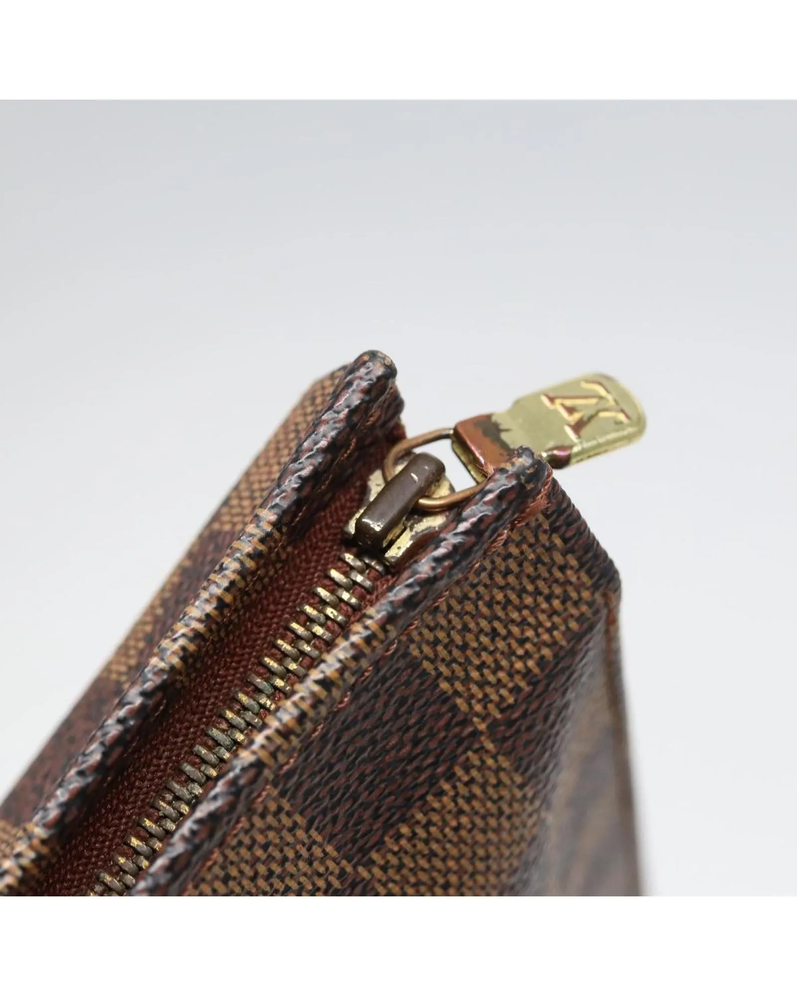 Damier Ebene Canvas Pouch with Classic Design and Timeless Elegance