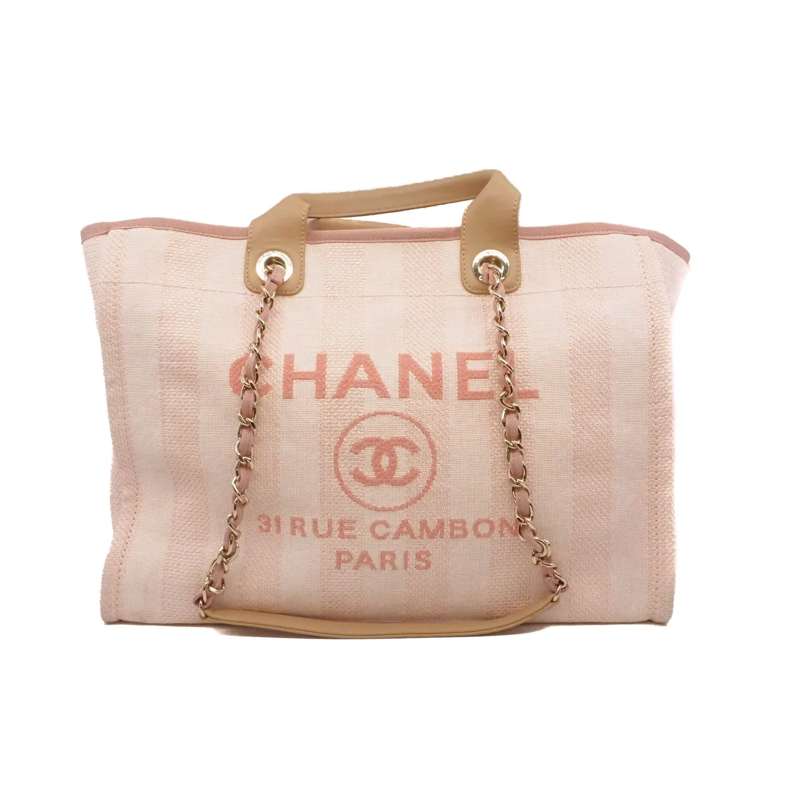 deauville medium tote in fabric pink phw seri 29