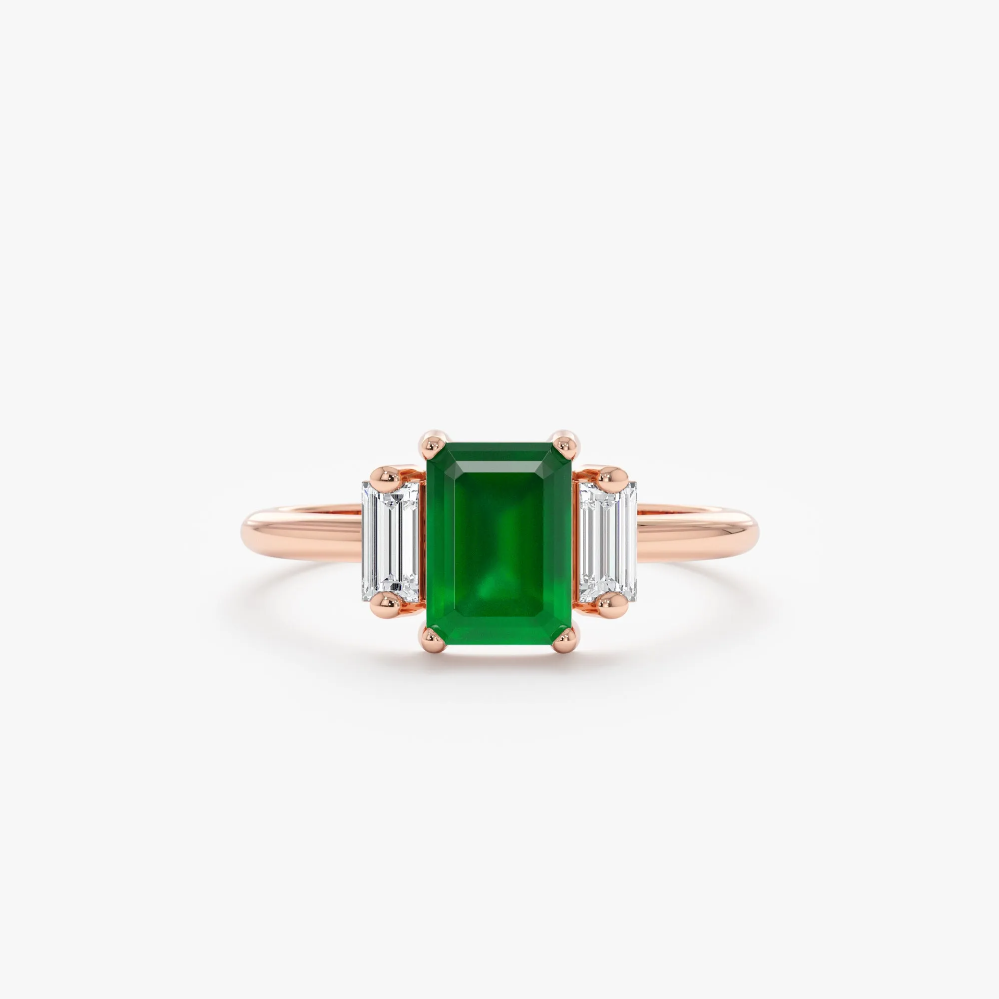 Emerald and Diamond Engagement Ring, Lauryn