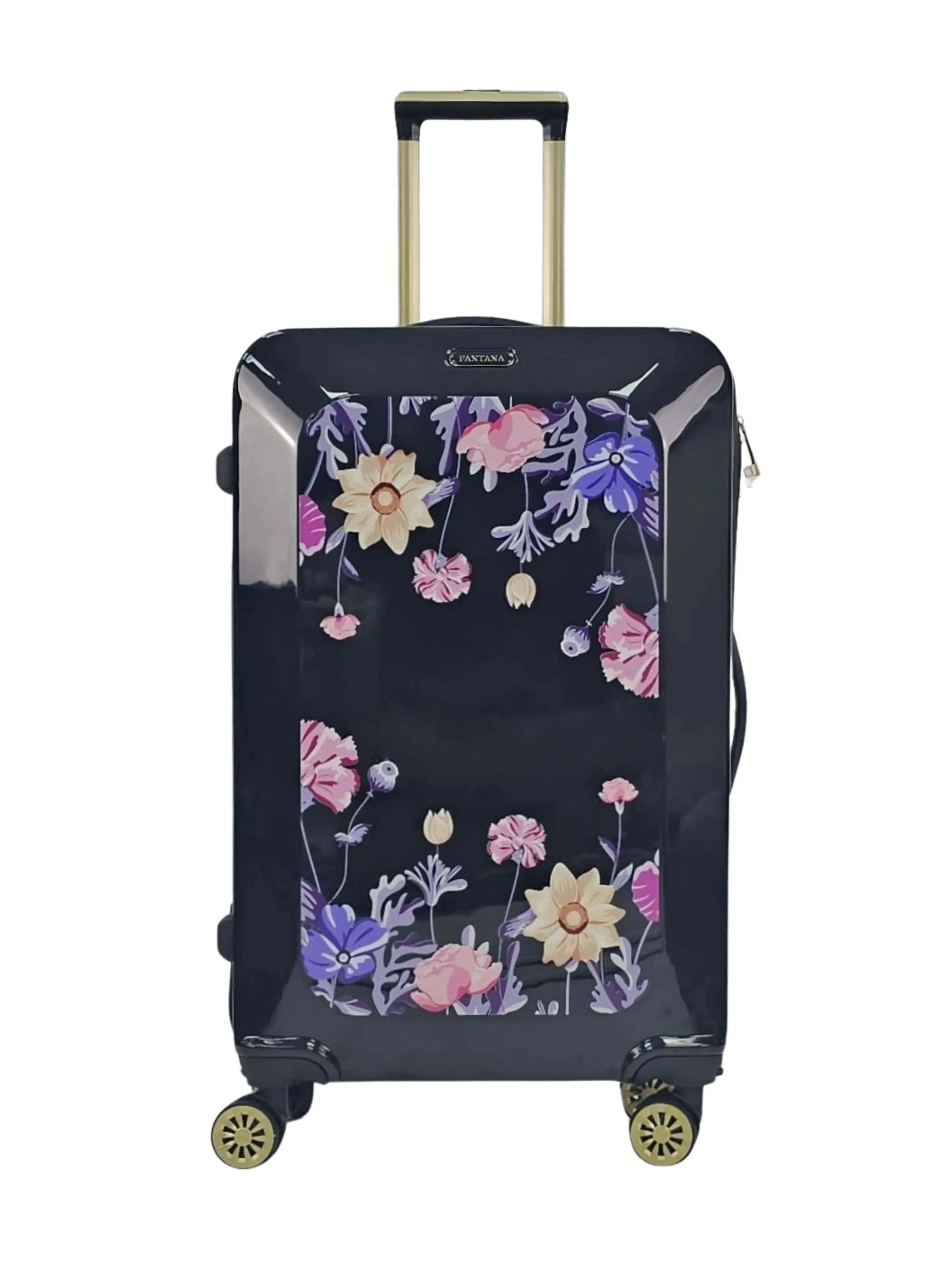 Floral Shiny Hard Case Shell Roller Wheels Suitcase