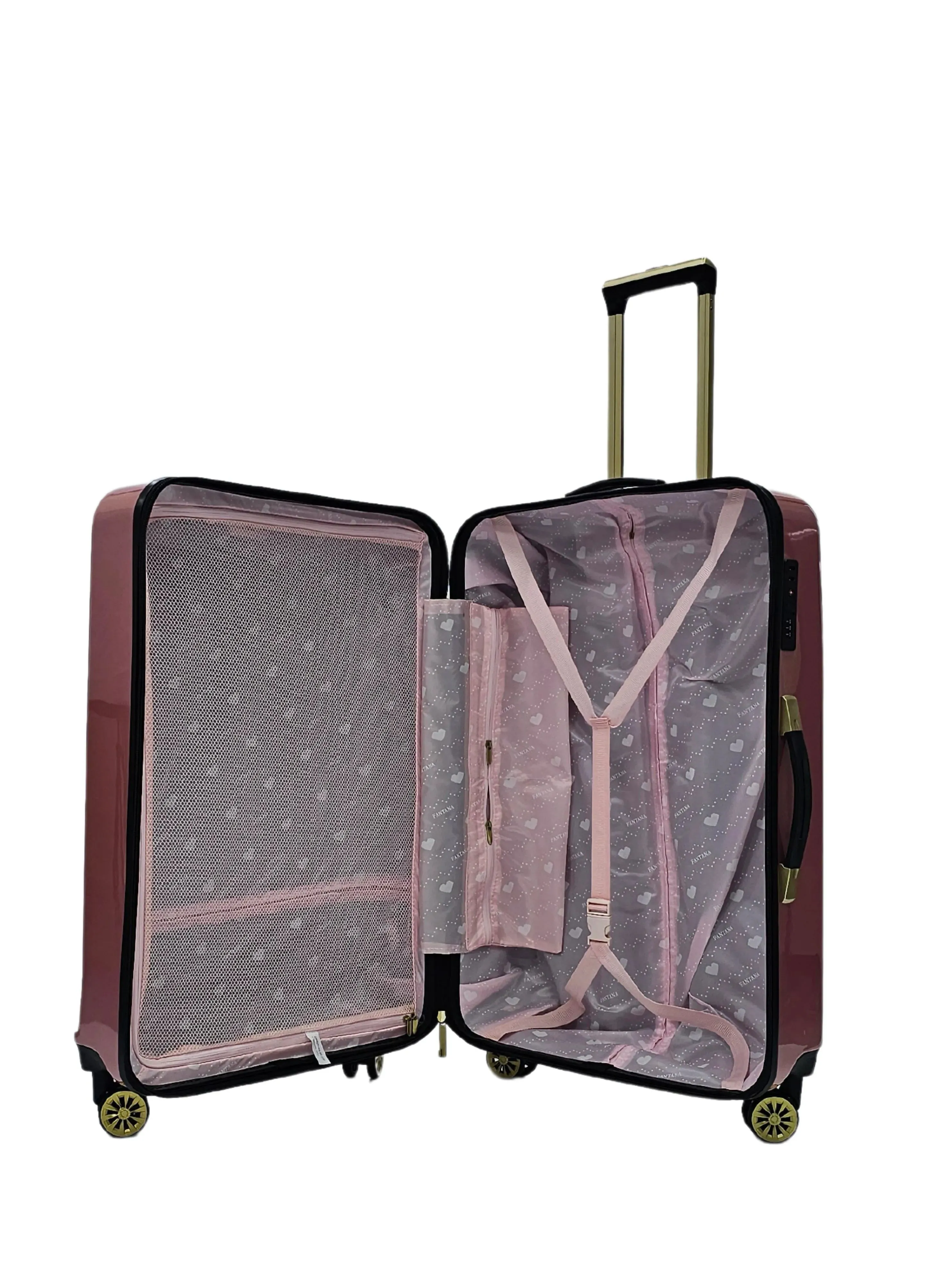 Floral Shiny Hard Case Shell Roller Wheels Suitcase