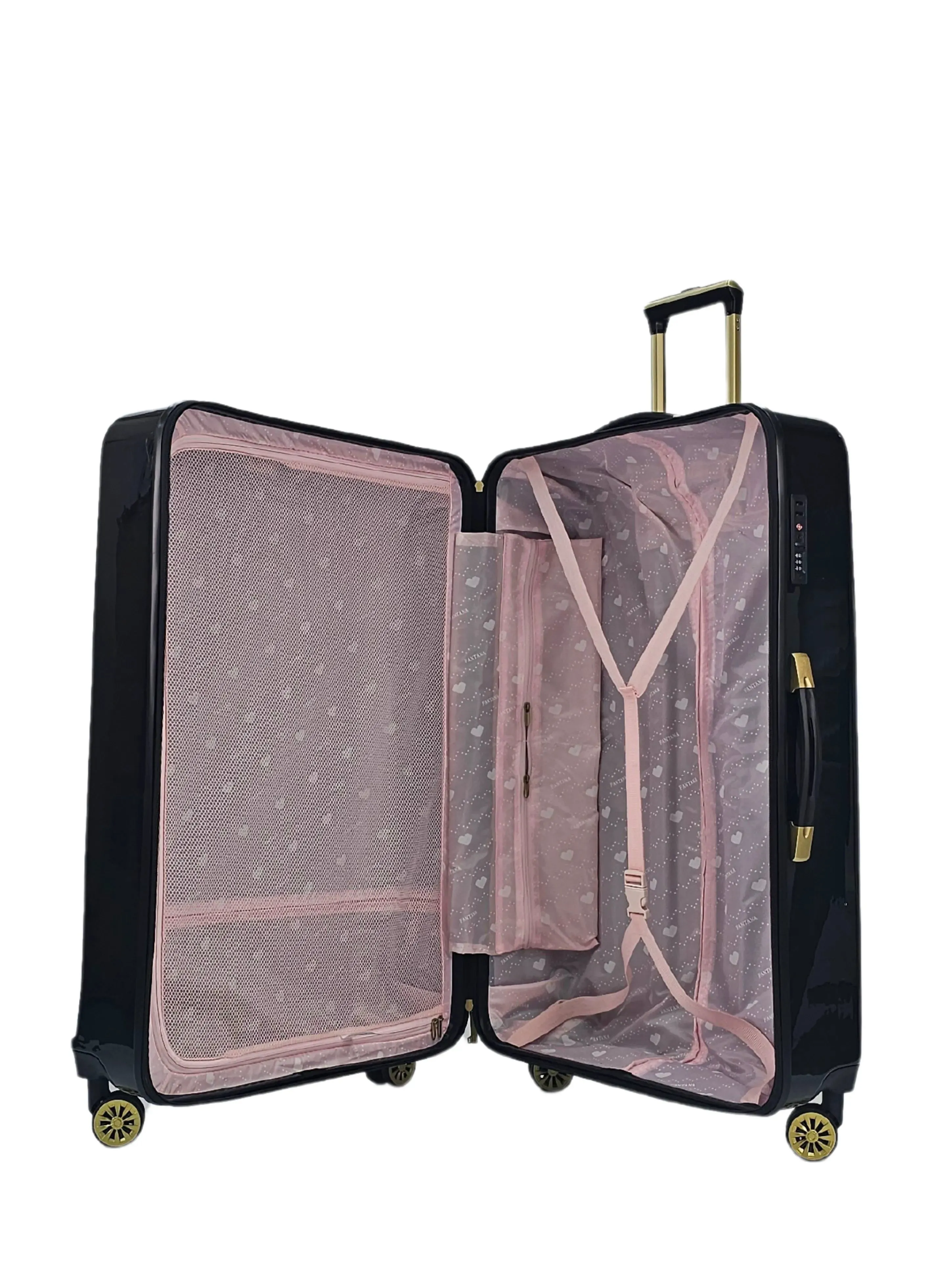 Floral Shiny Hard Case Shell Roller Wheels Suitcase