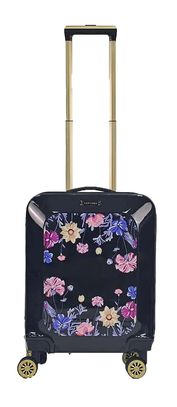 Floral Shiny Hard Case Shell Roller Wheels Suitcase