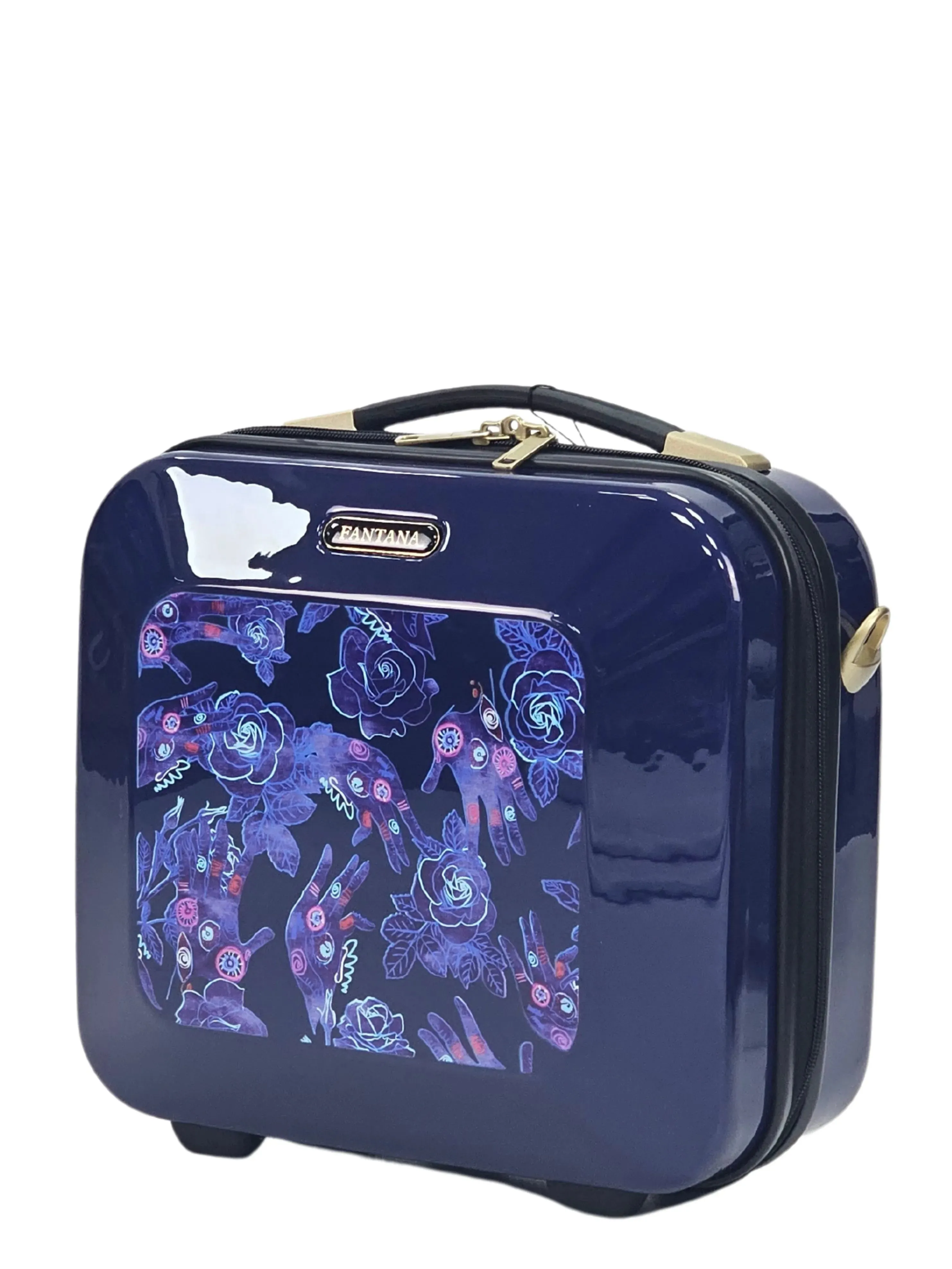 Floral Shiny Hard Case Shell Roller Wheels Suitcase