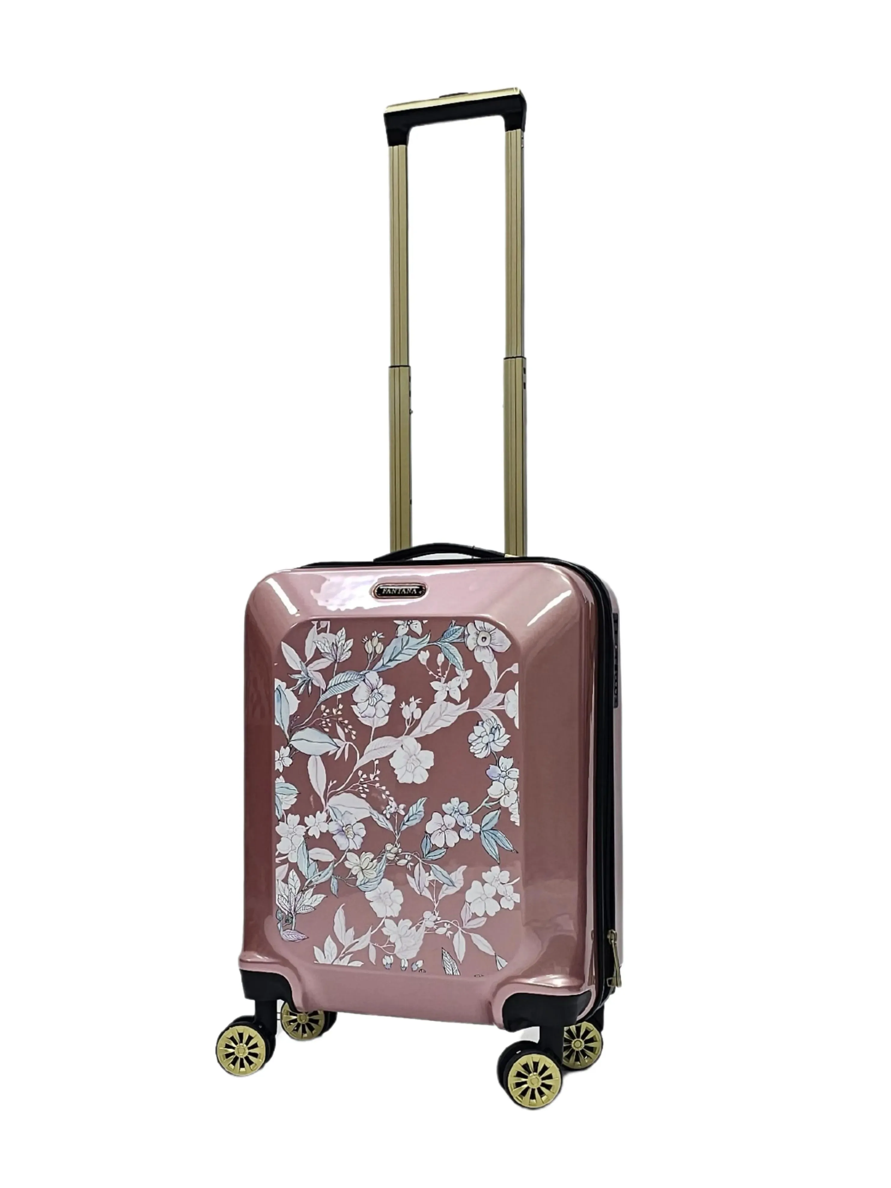 Floral Shiny Hard Case Shell Roller Wheels Suitcase