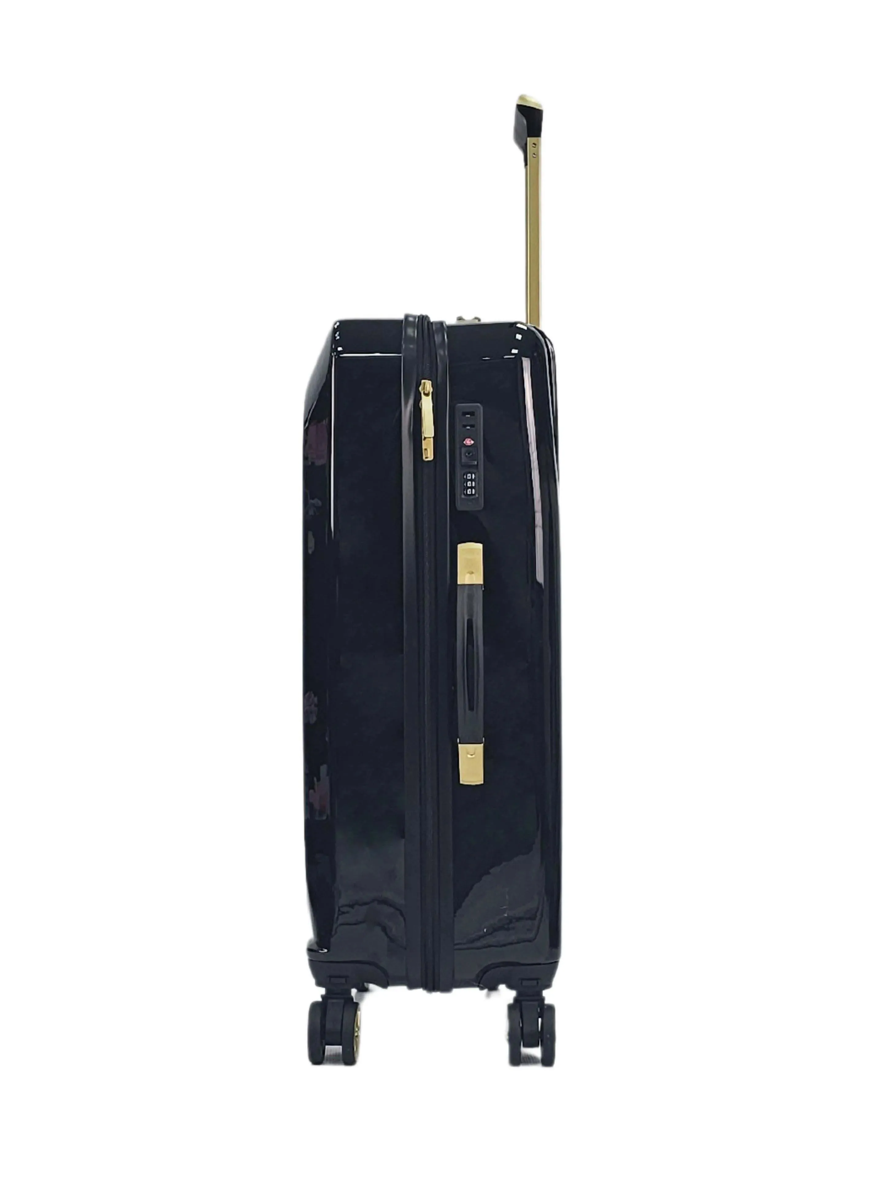 Floral Shiny Hard Case Shell Roller Wheels Suitcase