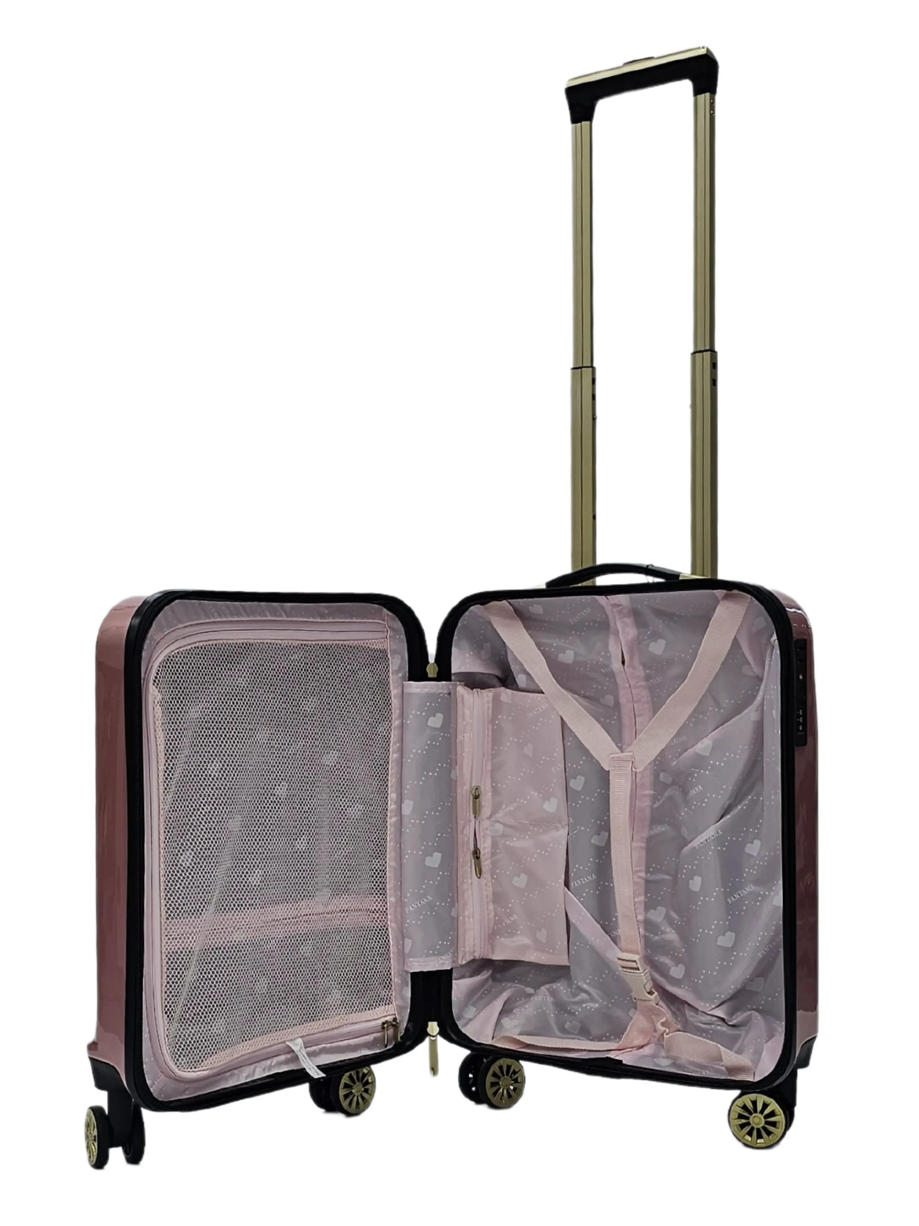 Floral Shiny Hard Case Shell Roller Wheels Suitcase