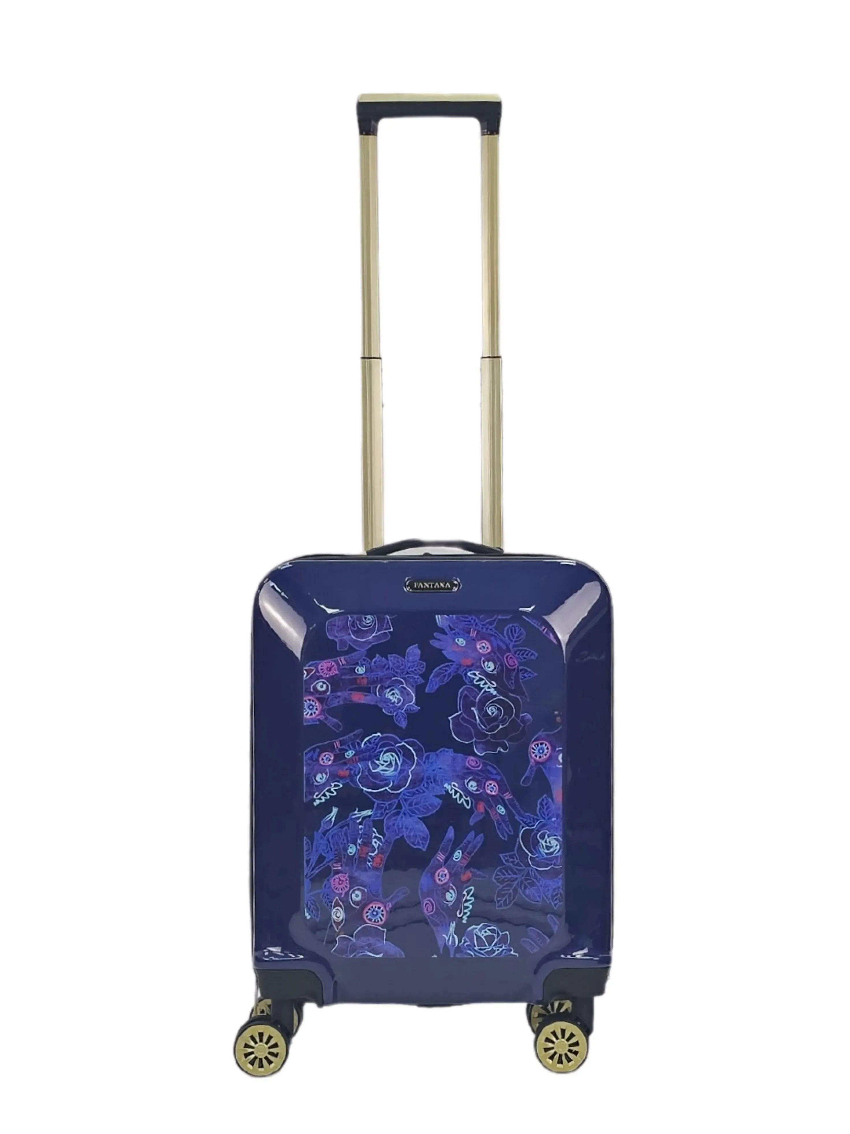 Floral Shiny Hard Case Shell Roller Wheels Suitcase