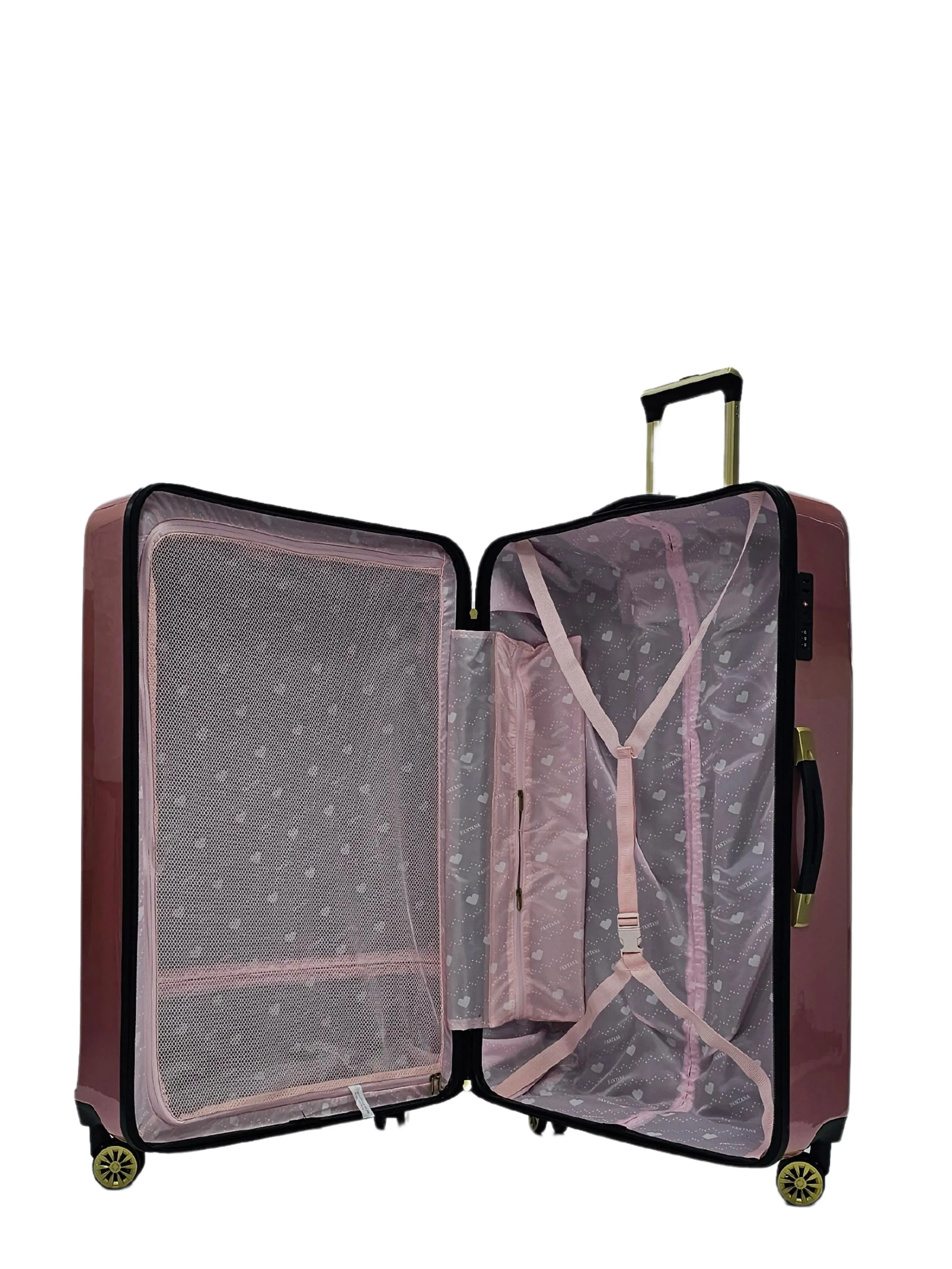 Floral Shiny Hard Case Shell Roller Wheels Suitcase