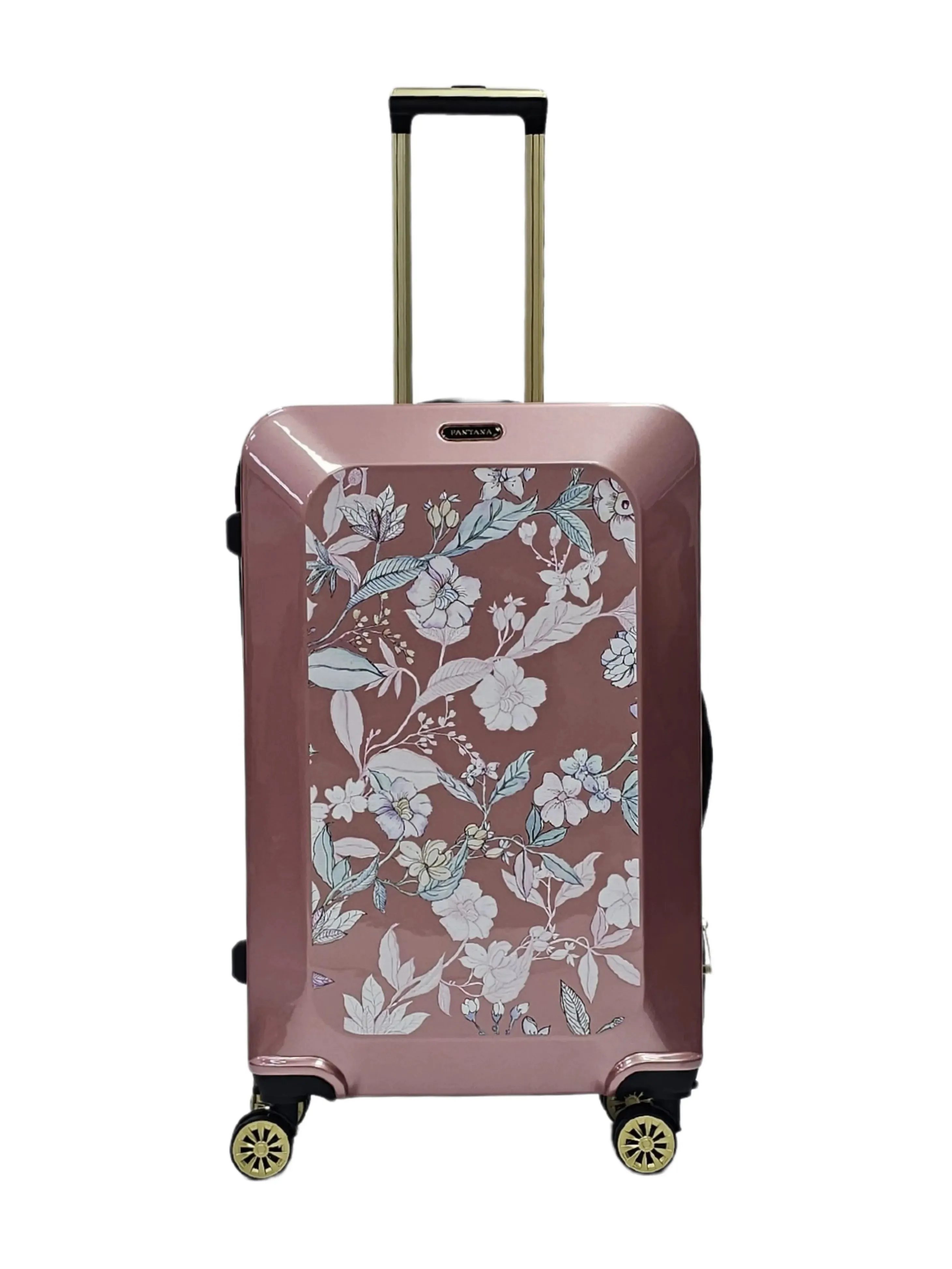 Floral Shiny Hard Case Shell Roller Wheels Suitcase