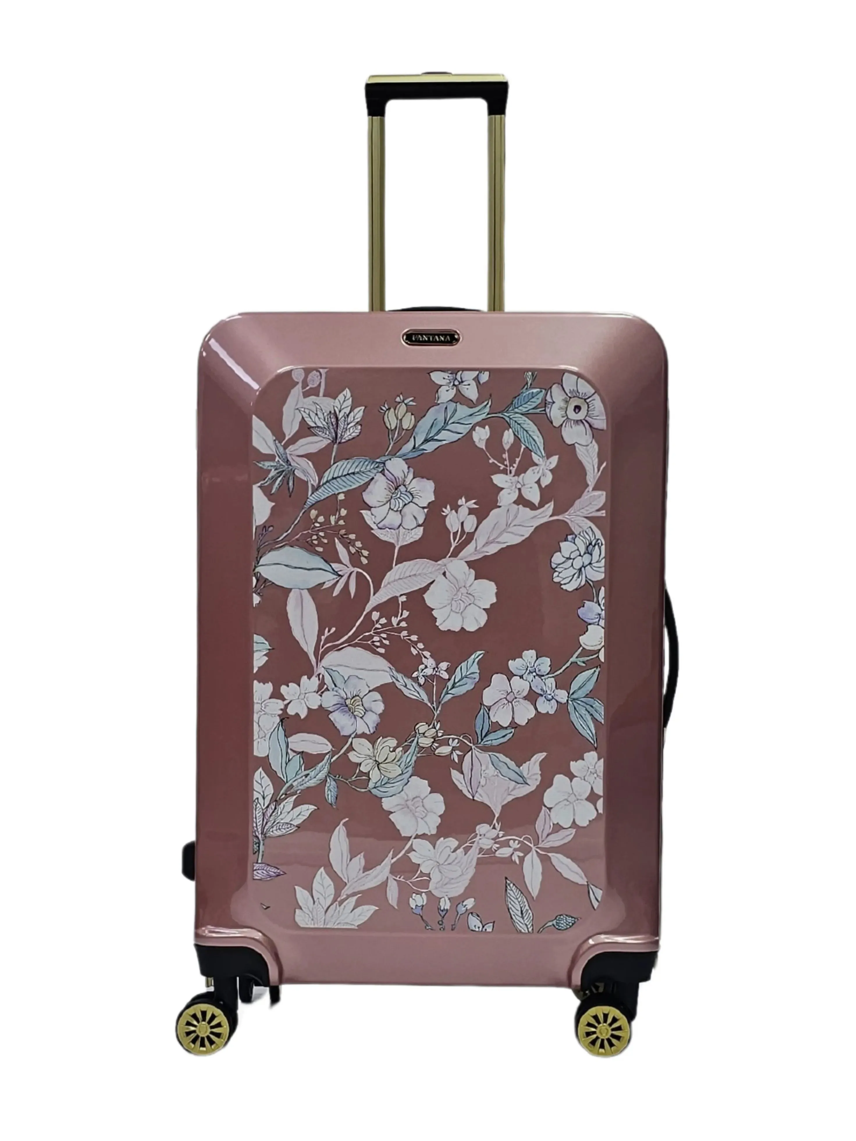 Floral Shiny Hard Case Shell Roller Wheels Suitcase