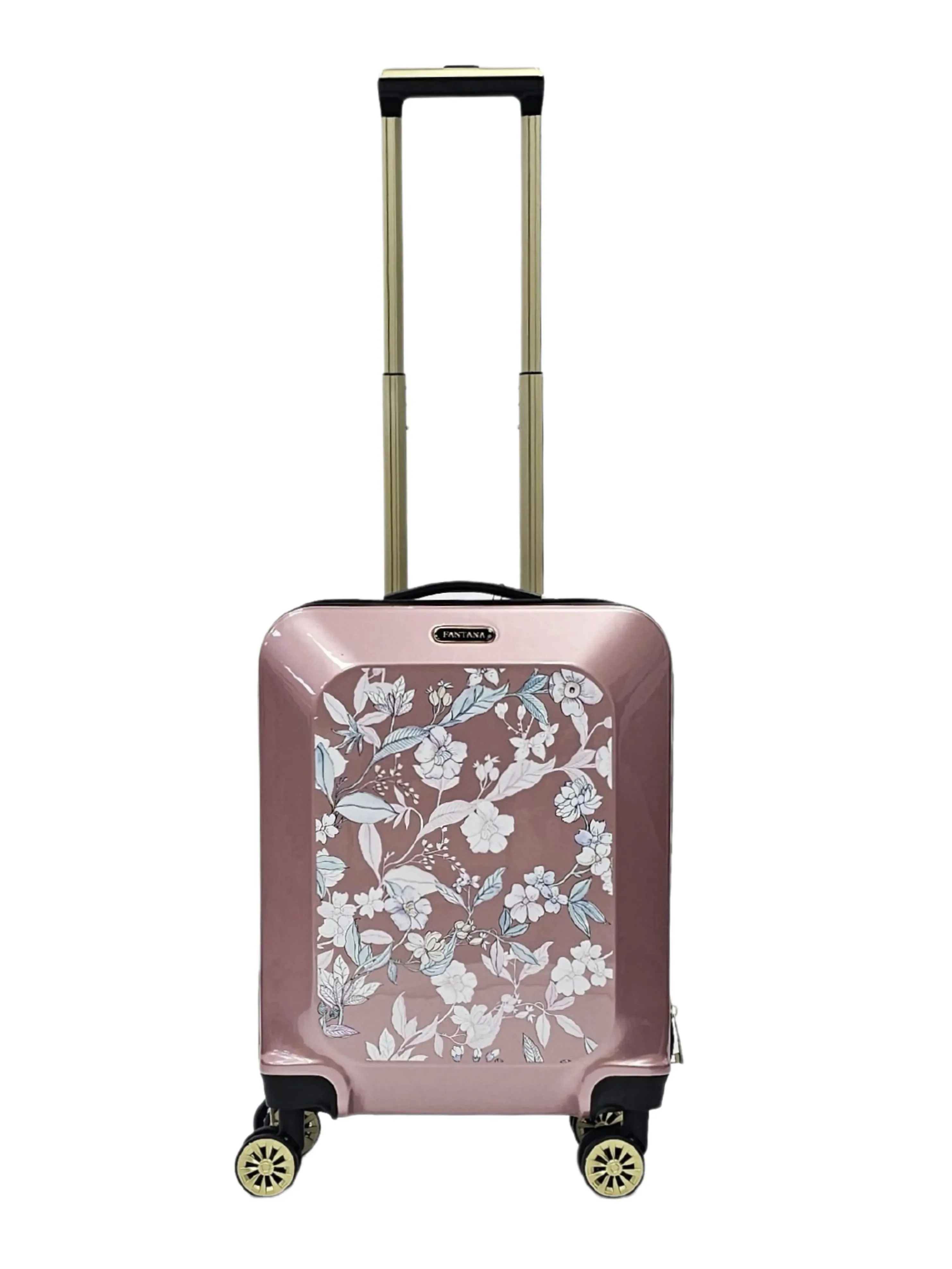 Floral Shiny Hard Case Shell Roller Wheels Suitcase