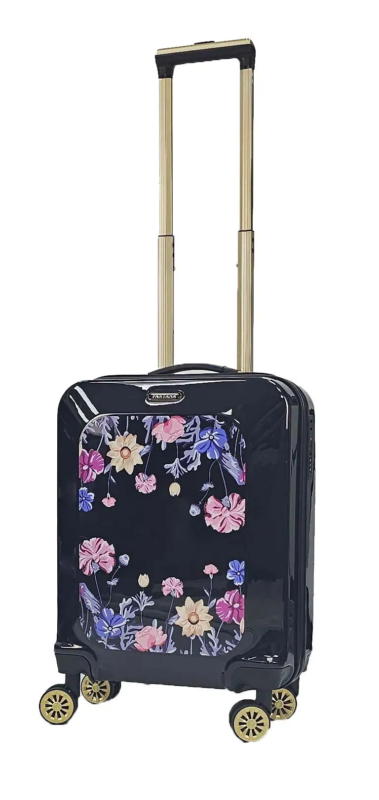 Floral Shiny Hard Case Shell Roller Wheels Suitcase