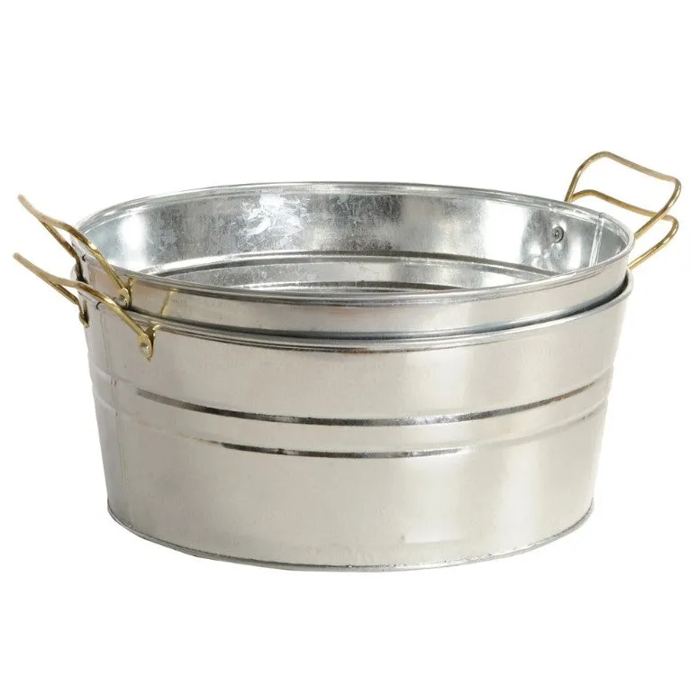 Galvanized Tin Totes - Set of 2