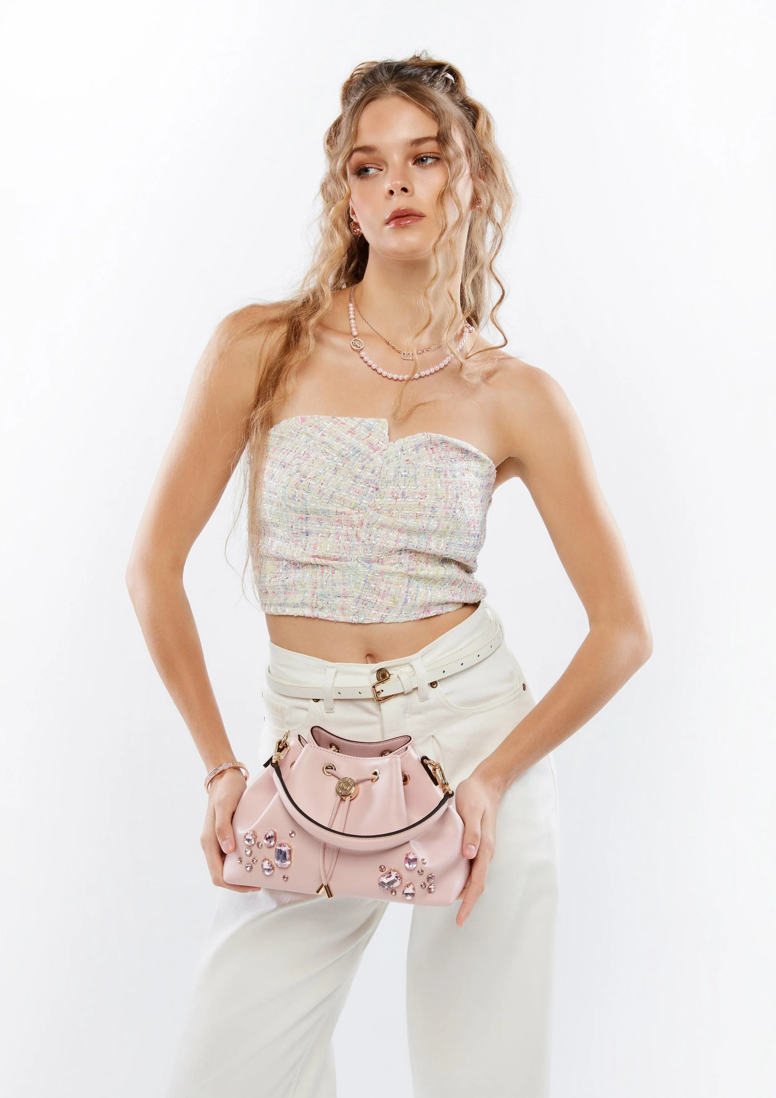 Gareth Diamond Bucket Bag S Pink