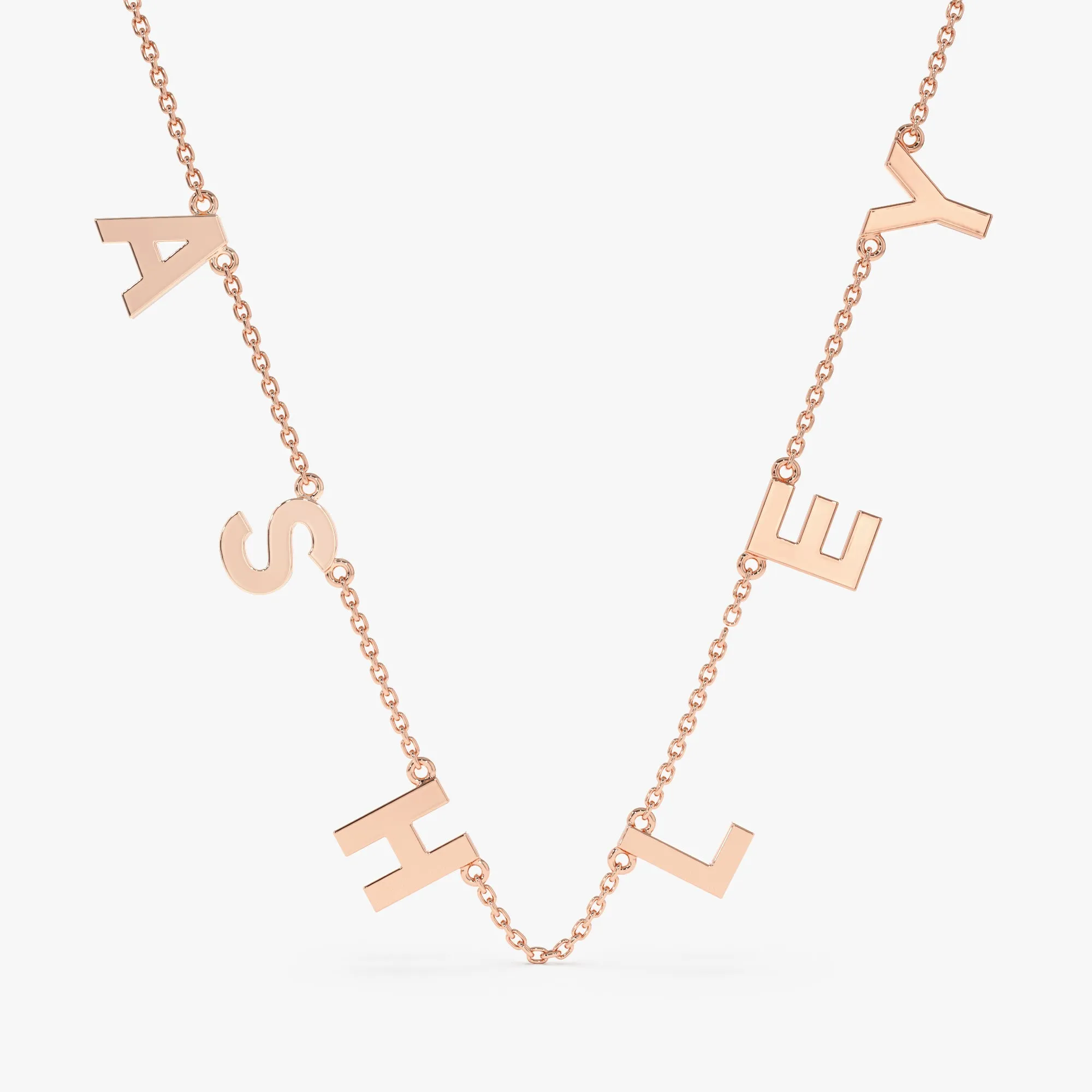 Gold Name Charm Necklace, Elisse