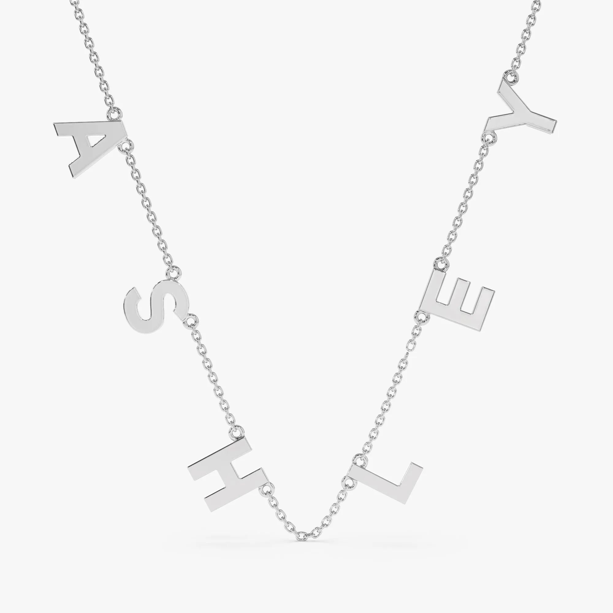 Gold Name Charm Necklace, Elisse