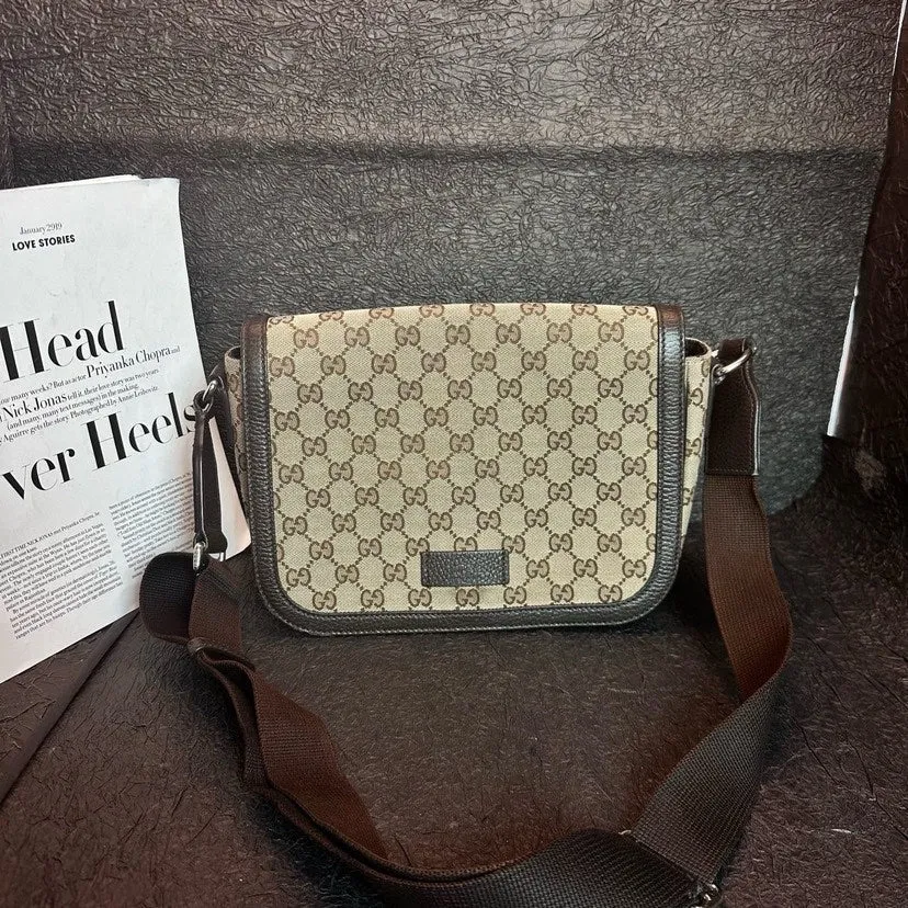 Gucci Beige Classic Monogram Shoulder Bag 29cm