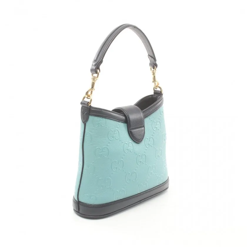 Gucci GG Leather 2-Way Chain Bag in Teal and Black