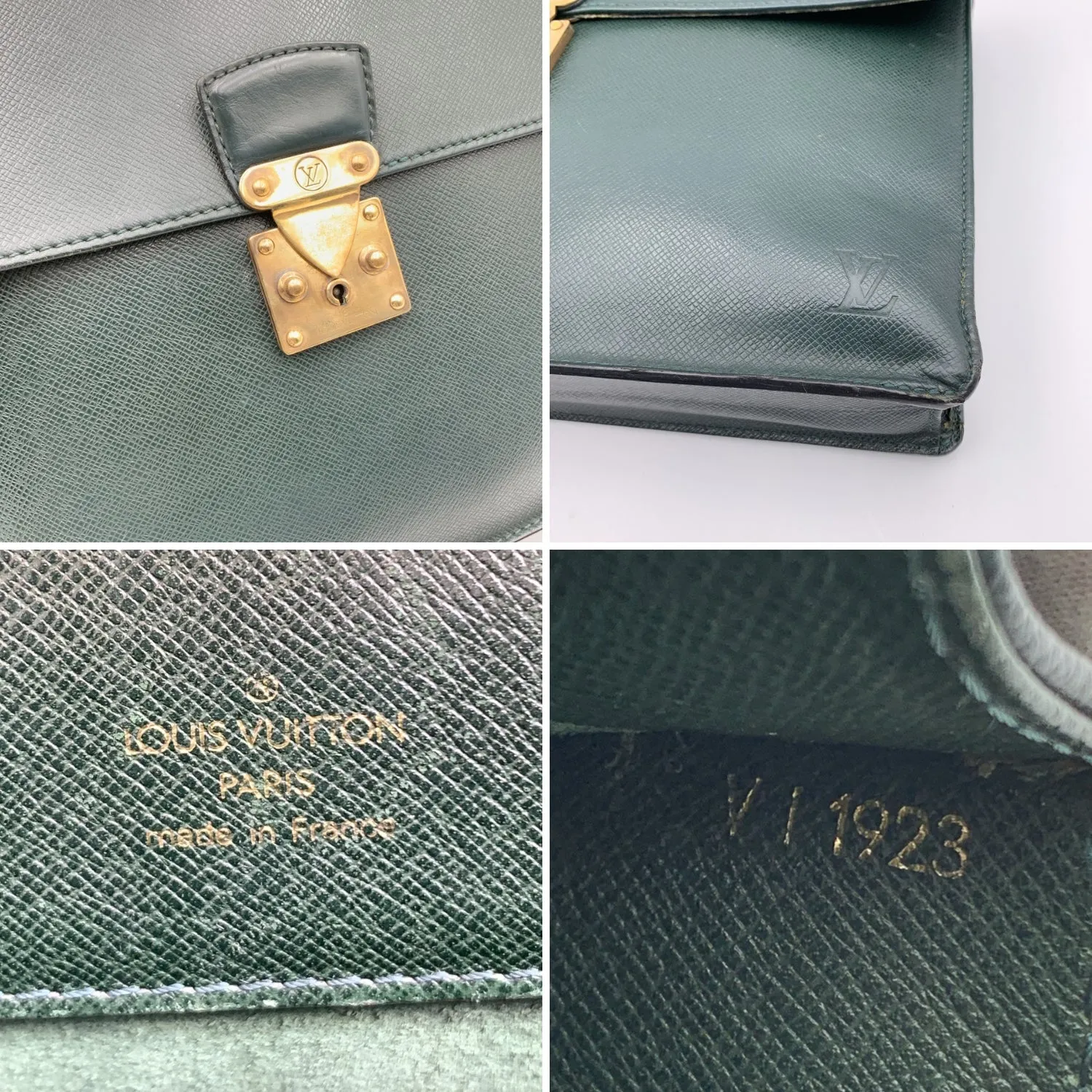 LOUIS VUITTON Green Taiga Leather Robusto 1 Compartment Briefcase