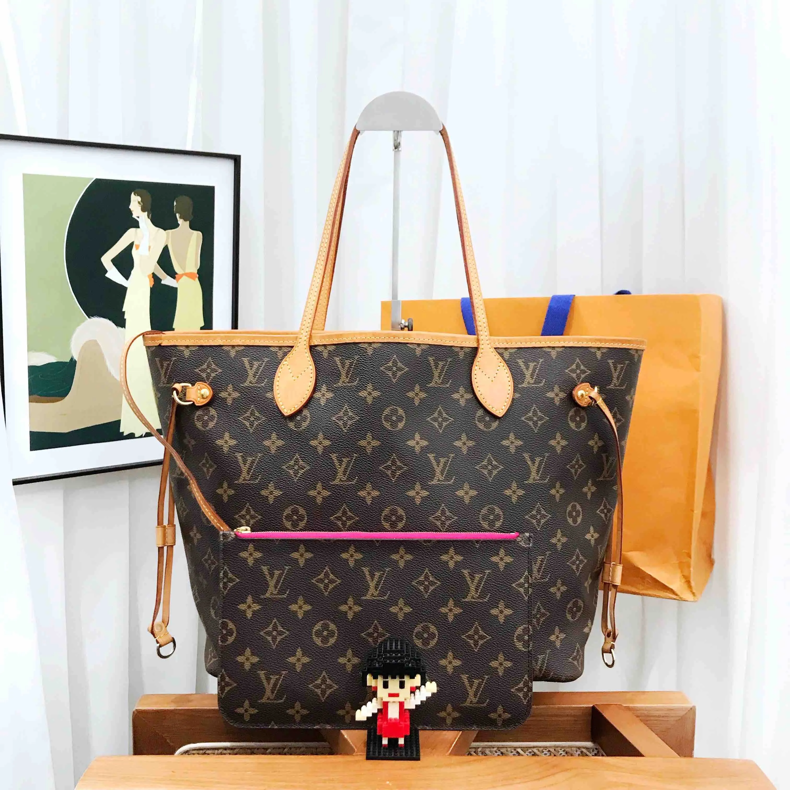 Louis Vuitton Neverfull Monogram Canvas Tote Large Brown