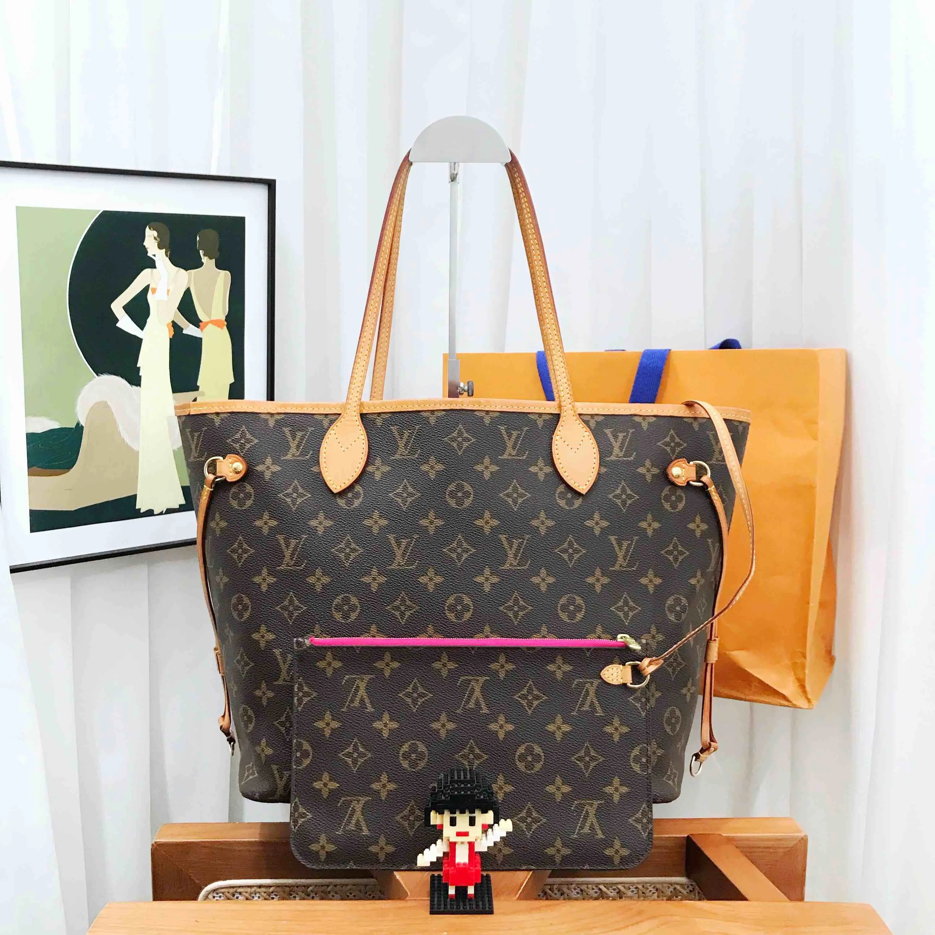 Louis Vuitton Neverfull Monogram Canvas Tote Large Brown