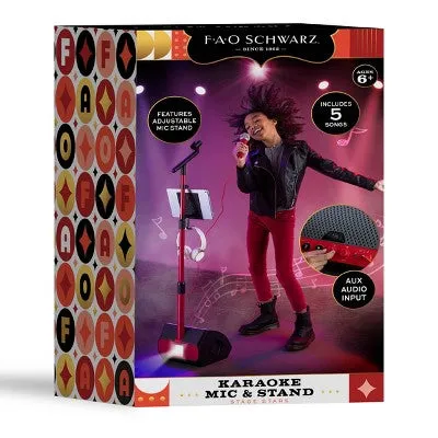 New - FAO Schwarz Microphone with Stand and Tablet Holder