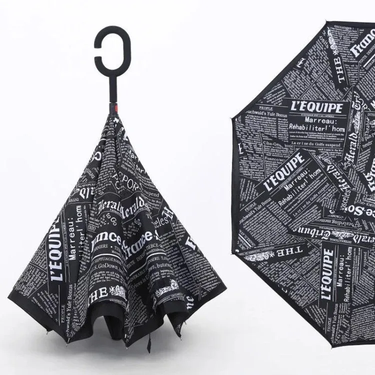 Printed Travel Windproof Umbrella (Reverse Umbrella)