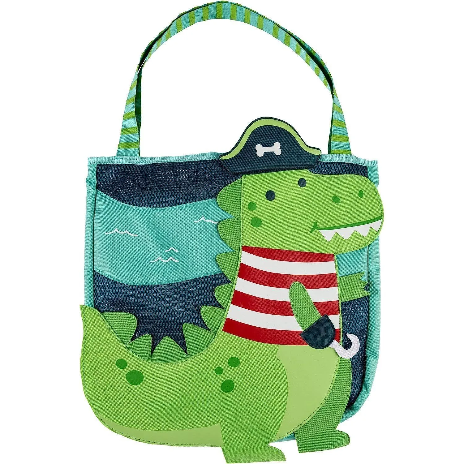 Stephen Joseph, Beach Tote with 6 Piece Sand Toys - Dino pirate