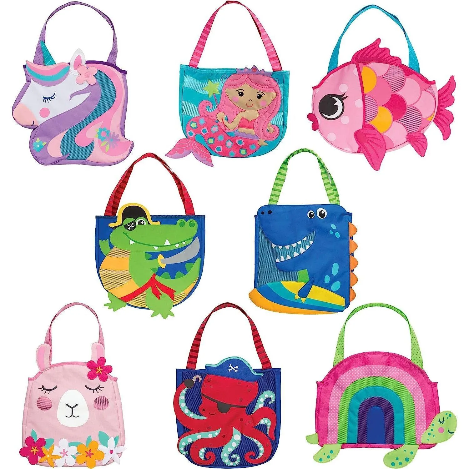 Stephen Joseph, Beach Tote with 6 Piece Sand Toys - Dino pirate