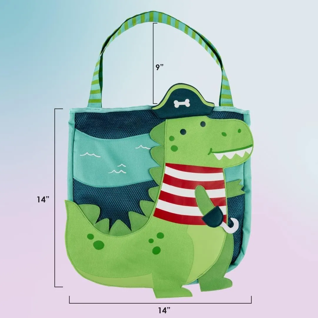 Stephen Joseph, Beach Tote with 6 Piece Sand Toys - Dino pirate