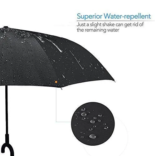 Stylish Printed Windproof Reverse Umbrella – Travel-Friendly