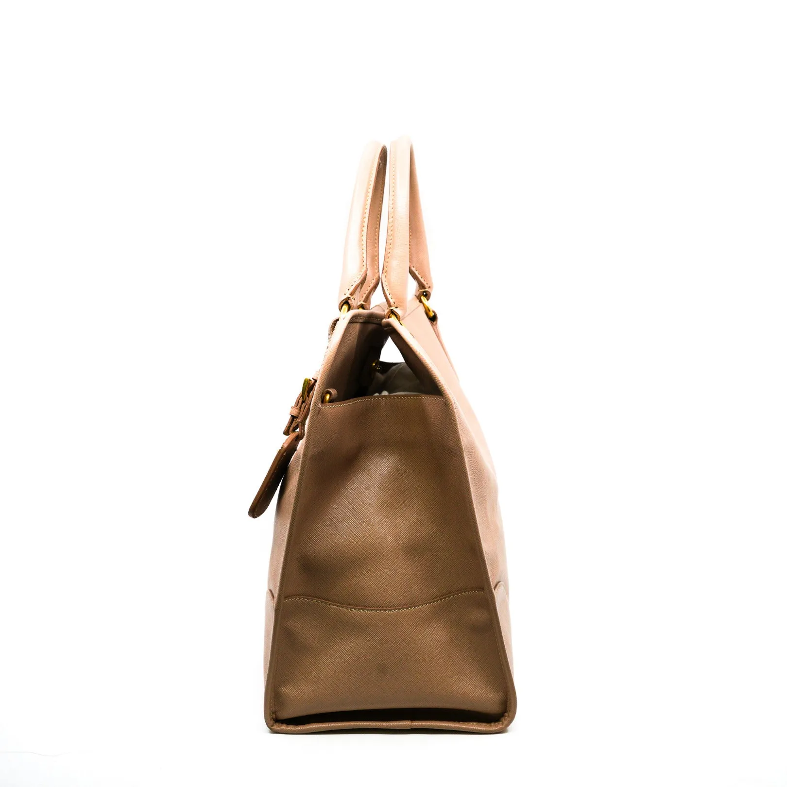 tote in saffiano leather beige color